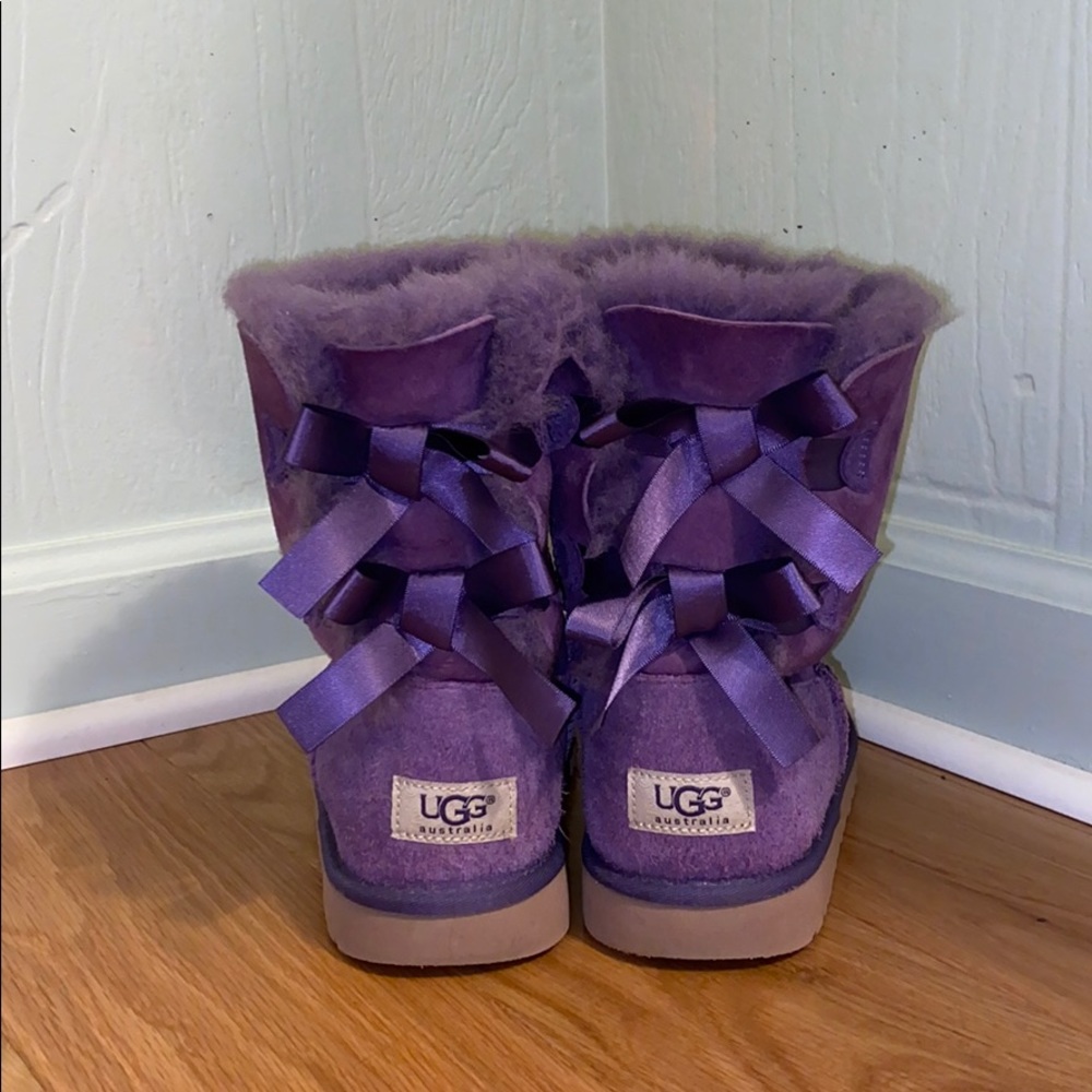 Purple bailey bow ugg boots